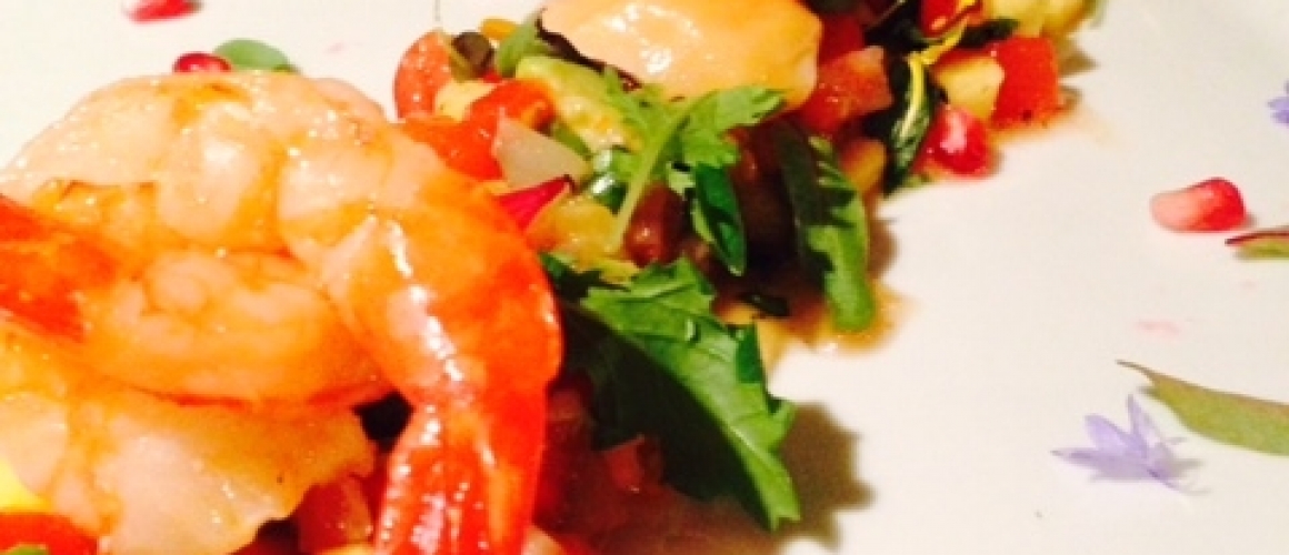 Fruits de mer et salsa fruitée